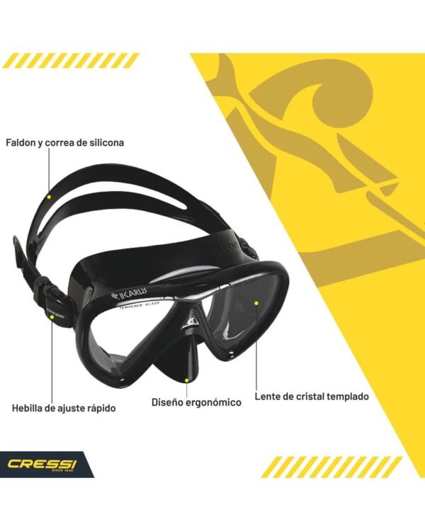 Combo Cressi Ikarus & Orion Dry, Buceo, Snorkeling, Azul - Image 5